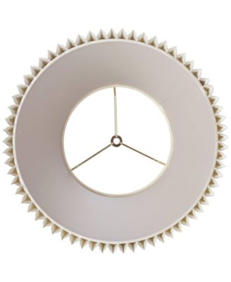 Ivory Linen Knife Pleat Medium Lamp Shade 9" Top x 14.5" Bottom x 10" High (Spider) Replacement with Harp and Finial