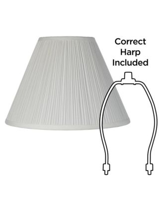 6 1/2" Top x 15" Bottom x 10 1/2" High x 11" Slant Lamp Shade Replacement Medium White Pleated Spider Harp Finial