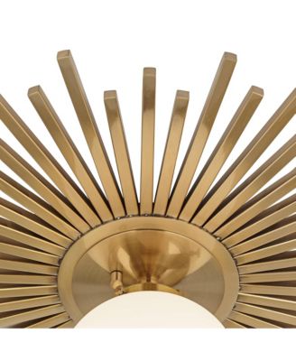 Hazel Modern Ceiling Light Semi Flush Mount Fixture 24" Wide Warm Brass White Globe Shade for Bedroom Kitchen Living Room Hallway