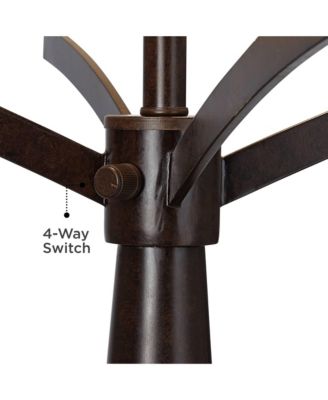 Tremont Industrial Table Lamp 31 1/2" Tall Bronze Metal Burlap Fabric Drum Shade for Bedroom Living Room Bedside Nightstand Office