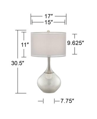 Swift Modern Table Lamp 30 1/2" Tall Mercury Glass Double Shade for Bedroom Living Room House Bedside Nightstand Office Entryway