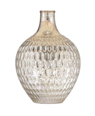 Waylon Modern Table Lamp 28" Tall Textured Mercury Glass Off White Tapered Drum Shade for Bedroom Living Room Bedside Nightstand Office