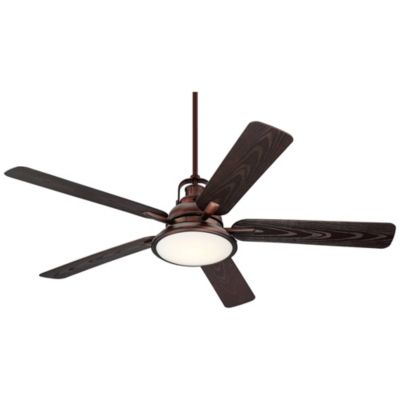 60" Wind and Sea Indoor Outdoor Ceiling Fan 5 Blade LED Light Remote Control Oil Rubbed Bronze Finish Bedroom