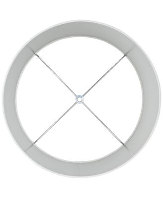 Off-White Fabric Medium Drum Lamp Shade 13" Top x 14" Bottom x 10" High (Spider) Replacement with Harp and Finial