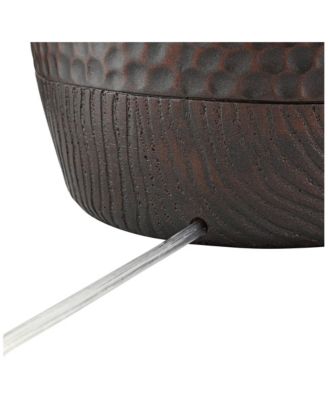 Byron Rustic Table Lamp 27 1/2" Tall Hammered Textured Bronze White Drum Shade for Bedroom Living Room Bedside Nightstand Office