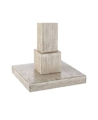 Baluster Traditional Country Cottage Natural Standing Floor Lamp 63.5" Tall Rustic Whitewashed Pickled Wood Oatmeal Linen Fabric Drum Shade Decor for Living Room Reading House - Barnes and Ivy