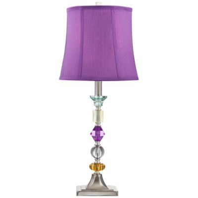 Bijoux Modern Table Lamp 25 1/2" High Multi Colored Stacked Gem Purple Shade for Bedroom Living Room Bedside Nightstand Office Family