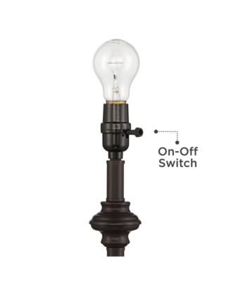 Carter Traditional 3 Piece Floor Table Lamp Set Bronze Metal Oatmeal Drum Shade for Bedroom Living Room Bedside Nightstand Office House