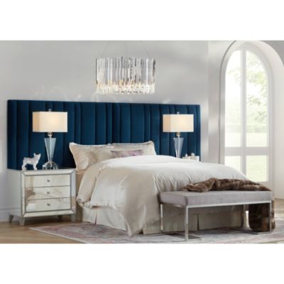 Trophy Traditional Art Deco Table Lamp 30 1/2" Tall Clear Crystal Glass Off White Shade for Bedroom Living Room Bedside Office