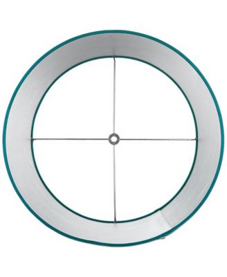 Sydnee Satin Teal Blue Medium Drum Lamp Shade 14" Top x 16" Bottom x 11" High (Spider) Replacement with Harp and Finial