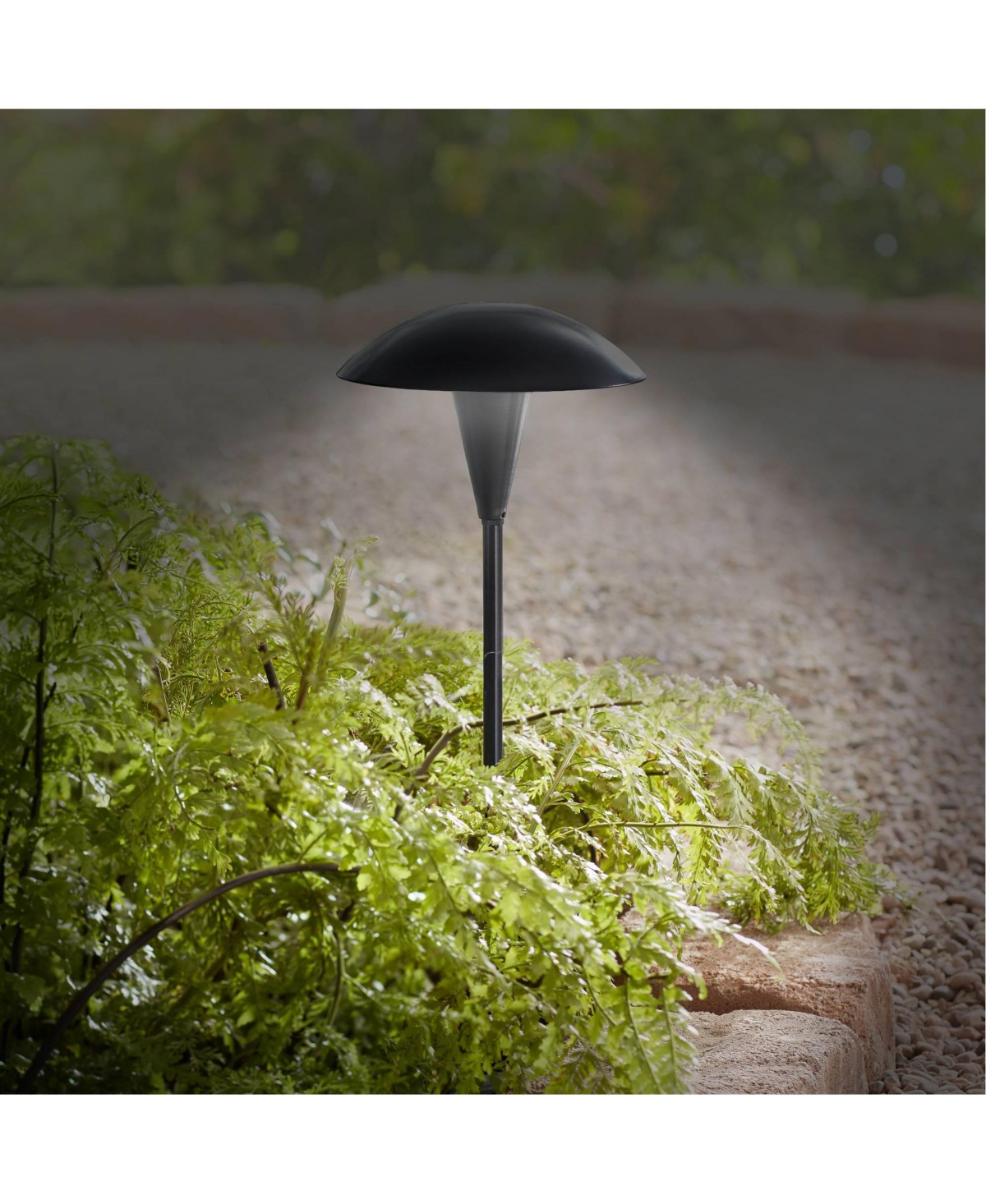 Large Mushroom HighLow Voltage Led Path Light - John Timberland - Black
