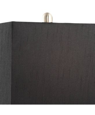 Marco Modern Art Deco Table Lamps 25" High Set of 2 Silver Luxe Black Rectangular Shade for Bedroom Living Room Bedside Nightstand Office