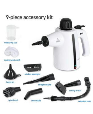 Handheld Steam Cleaner 9-Piece Accessory Set-White
