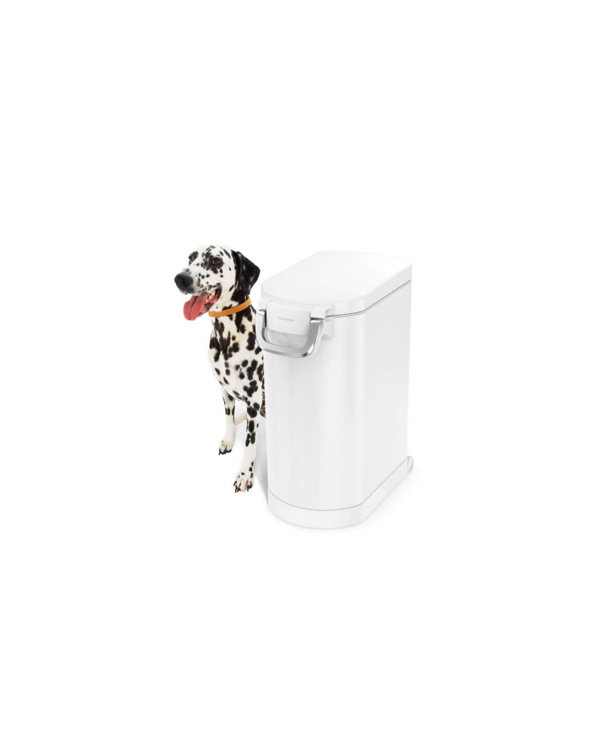 Simplehuman Large Pet Food Can, White Stainless Steel In White Stainless Steel