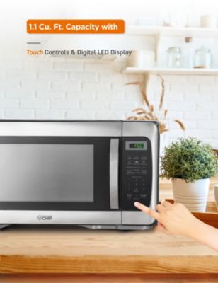Stainless Steel 1.1 Cu Ft Microwave with 10 Power Levels