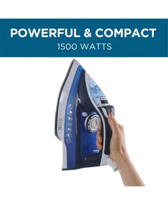 Steam Iron, 1500 Watts Steamer for Clothes, Self-Cleaning Portable Iron, Blue