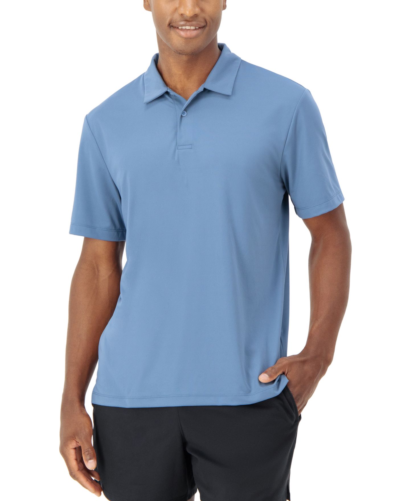 Мужское поло Hanes Moves Performance Short Sleeve Polo, цвет: Чёрный — фото 7