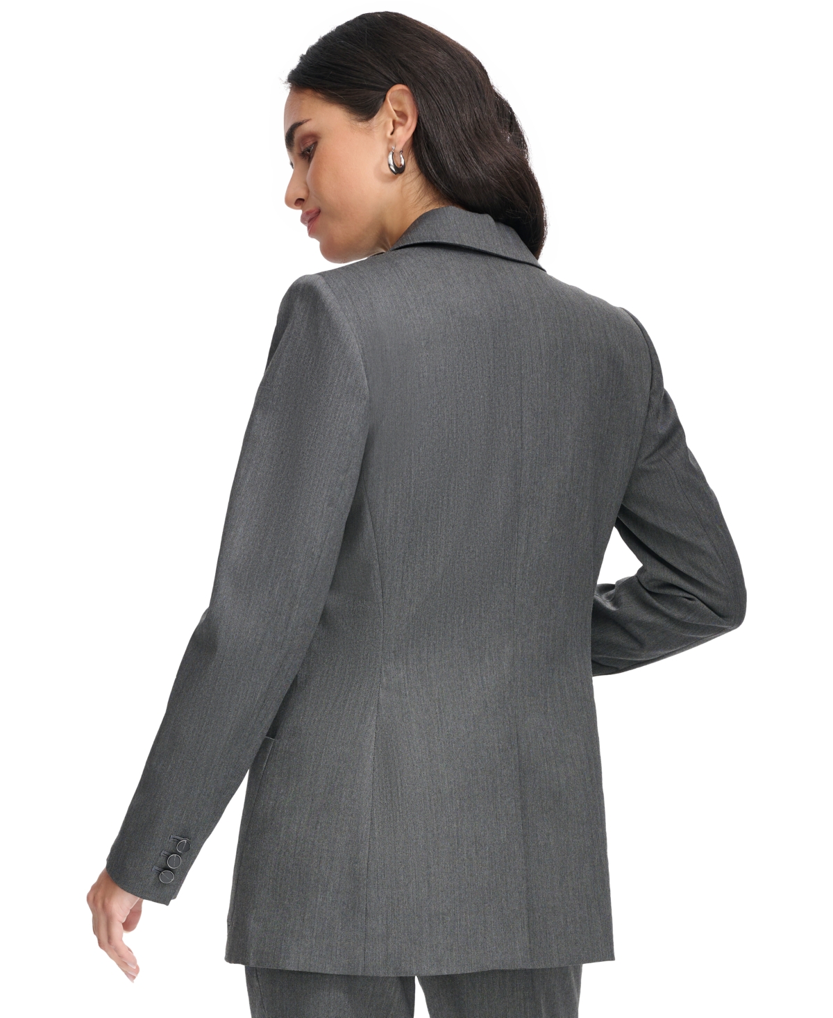 Calvin Klein Women's Herringbone One-Button Blazer