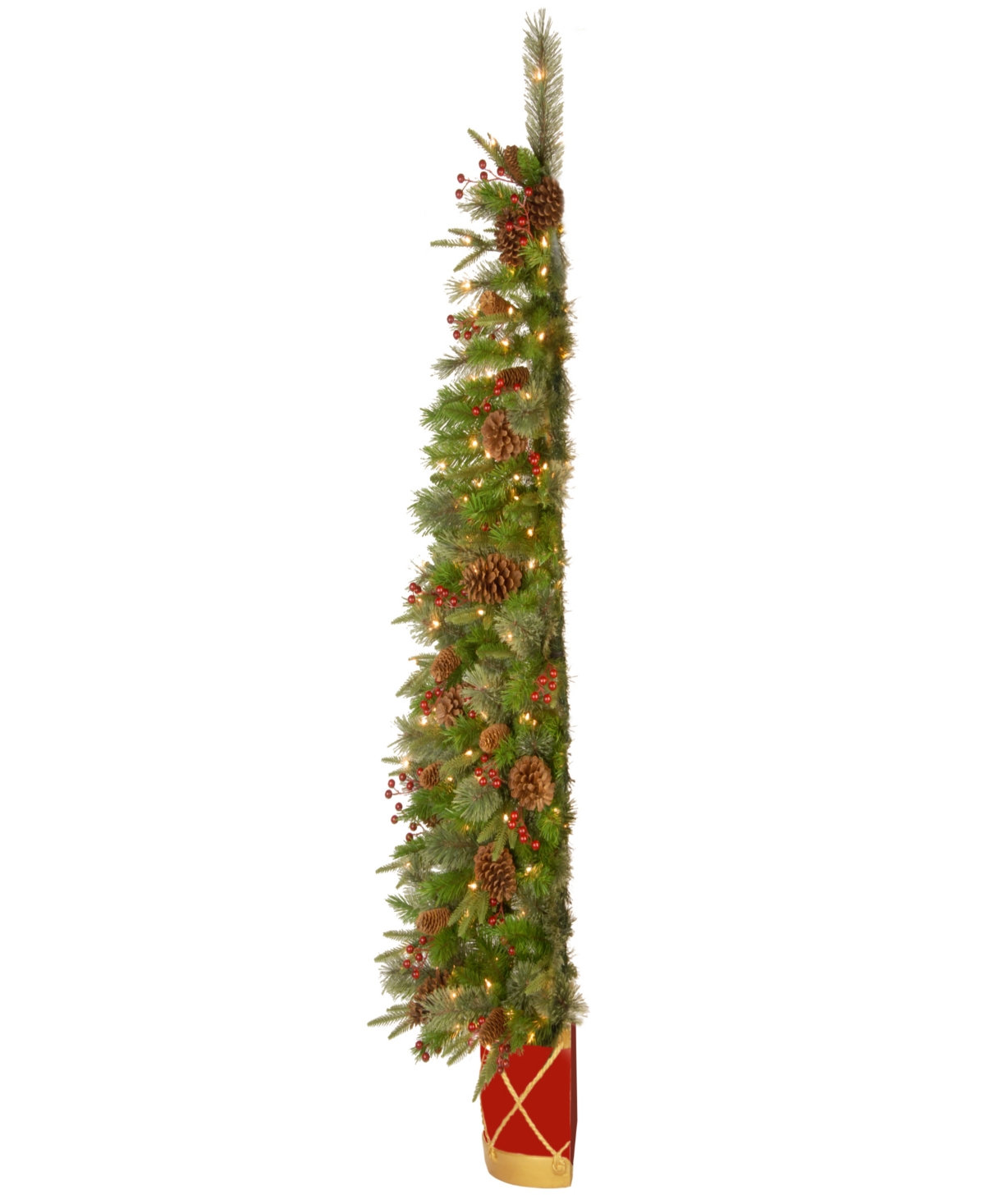 National Tree Company 6 Ft. Pre-lit Feel Real Artificial Colonial Fir Half Tree With 200 Clear Lights In Green