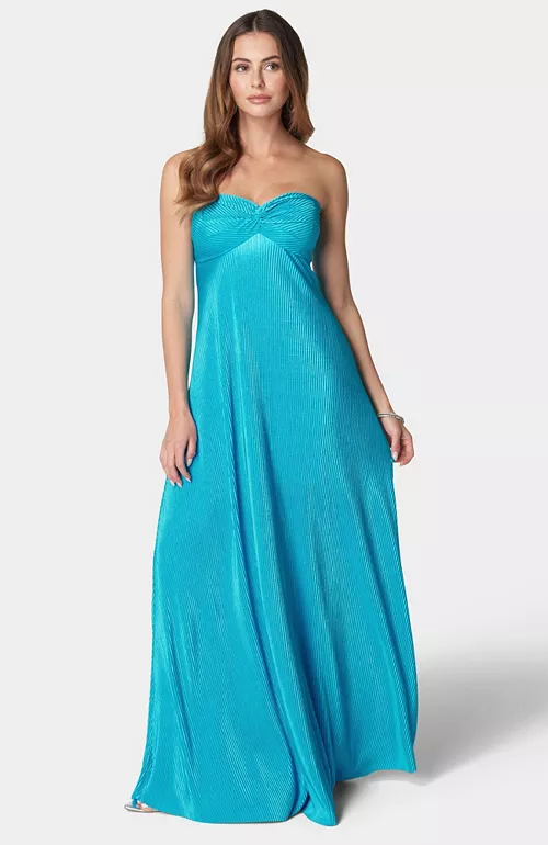 women's plisse empire maxi