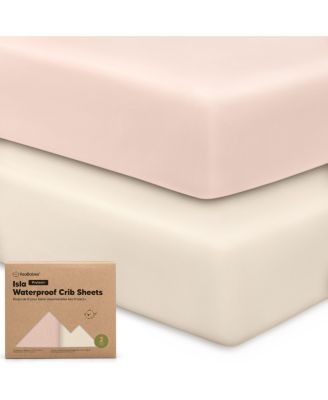 Waterproof Crib Sheets for Boys, Girls, 2pk Baby Fitted Crib Sheet, Waterproof Crib Mattress Protector Sheets