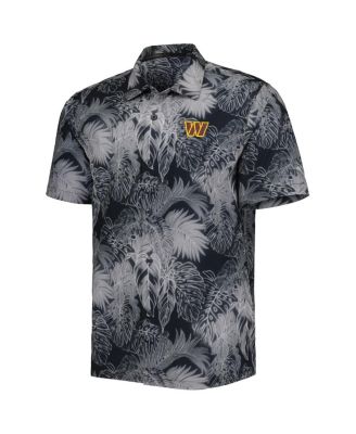 Men's Black Washington Commanders Coast Luminescent Fronds Camp IslandZone Button-Up Shirt