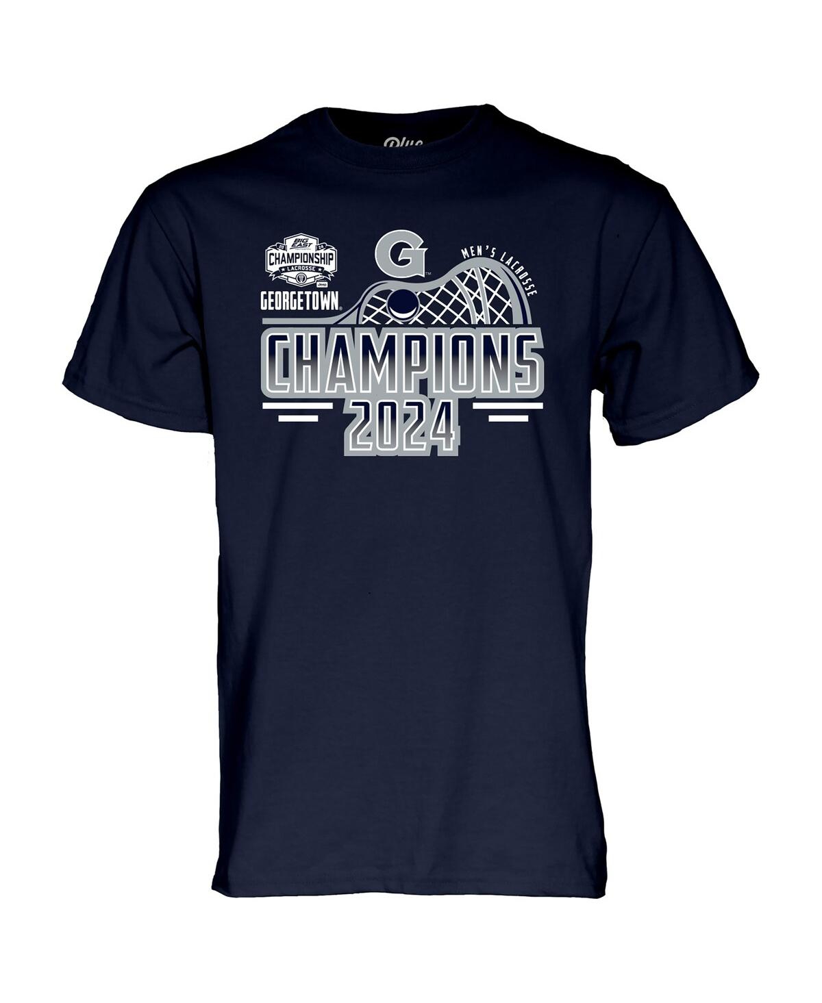 Blue 84 Men's And Women's Navy Georgetown Hoyas 2024 Big East Men's Lacrosse Tournament Champions T-shirt In Navy