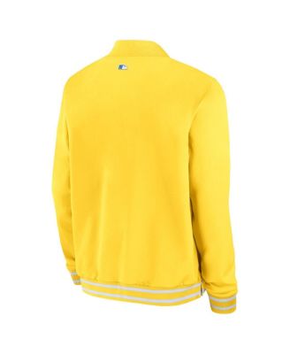 Men's Gold Boston Red Sox City Connect Authentic Collection Game Time Bomber Full-Zip Jacket