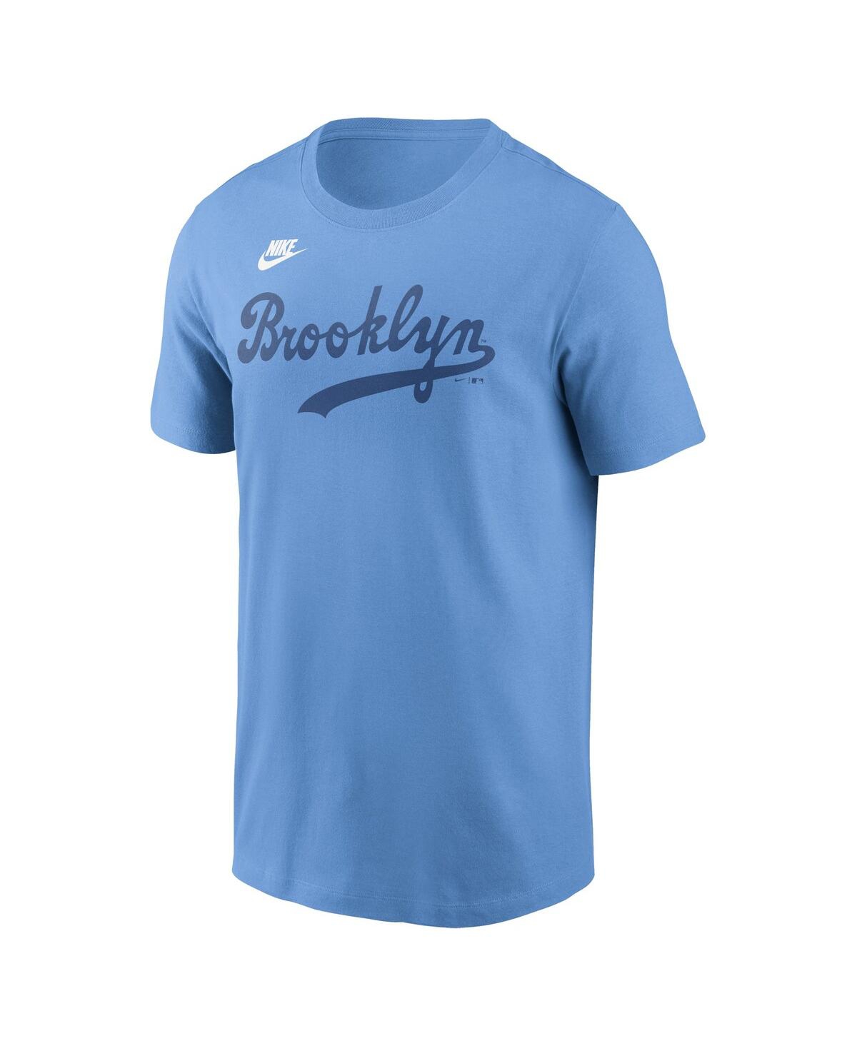 Nike Men'sBrooklyn Dodgers Cooperstown Wordmark T-Shirt - Light Blue