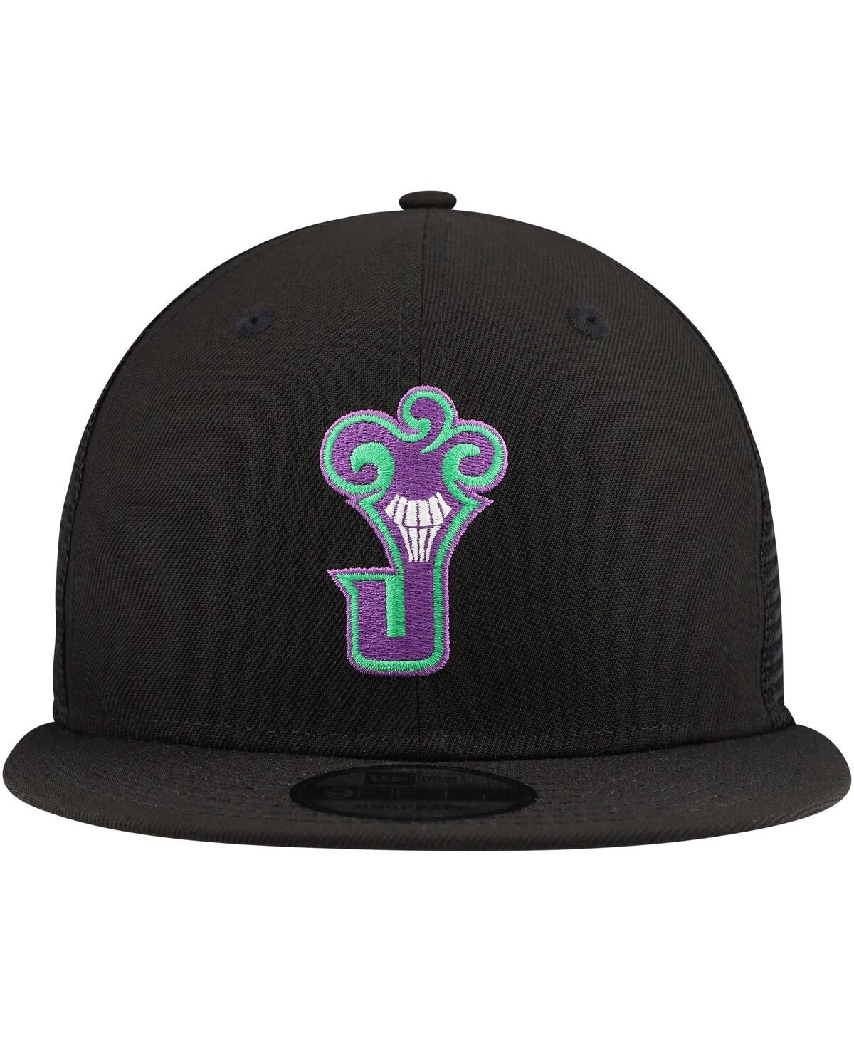 New Era Men's Black Batman 9fifty Snapback Trucker Hat In Black