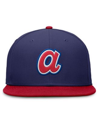 Men's Royal/Red Atlanta Braves Rewind Cooperstown True Performance Fitted Hat