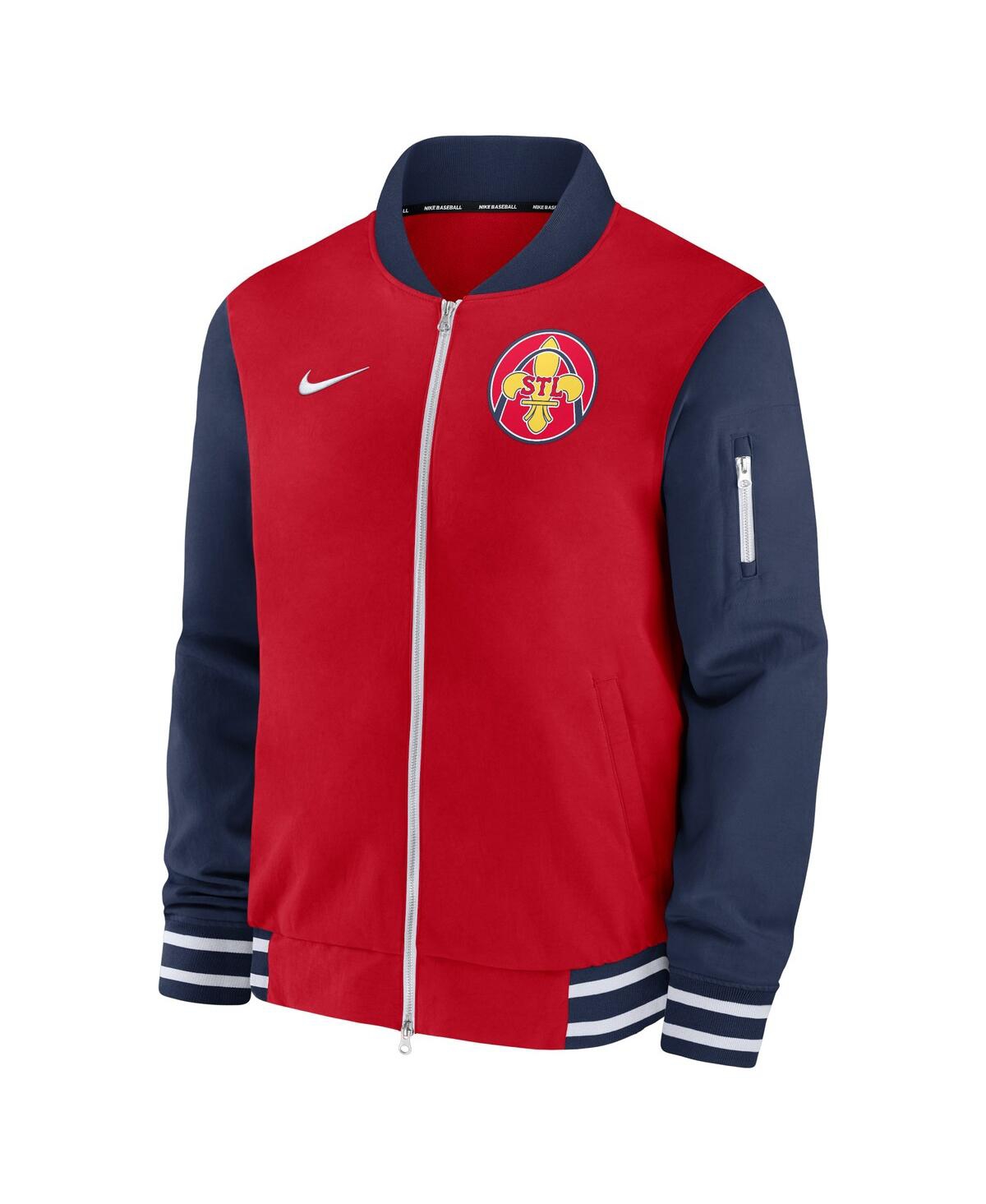 Nike St. Louis Cardinals Authentic Collection City Connect Game Time  Men's Mlb Full-zip Bomber Jacket In Red