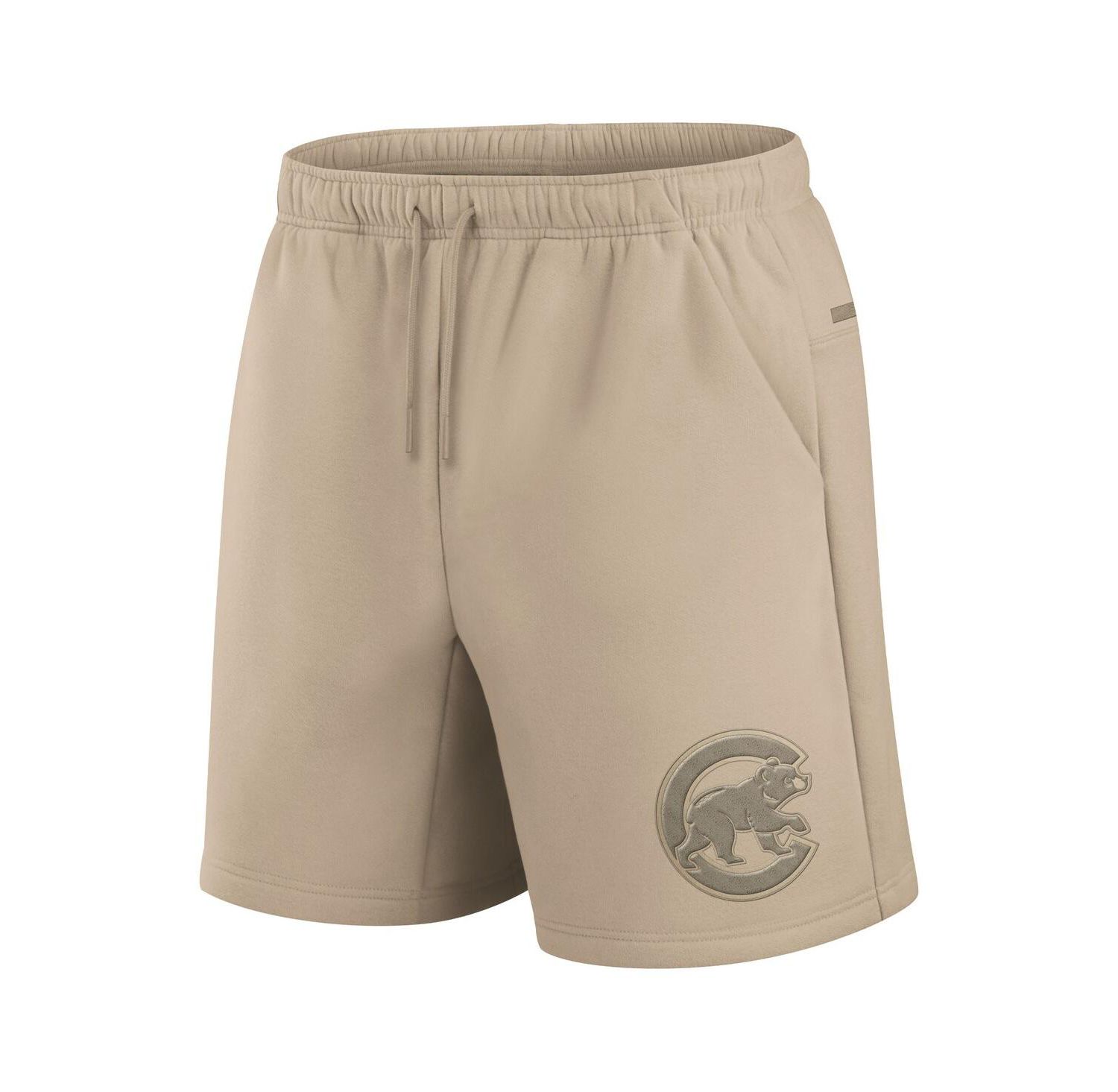 Men's and Women's Khaki Chicago Cubs Elements Super Soft Fleece Shorts
