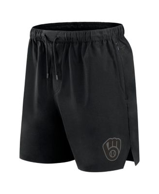 Men's Black Milwaukee Brewers Front Office Woven Shorts