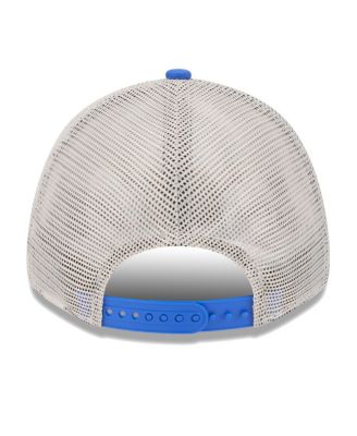 Men's Khaki/Blue Dallas Mavericks Throwback Patch Trucker 9FORTY Adjustable Hat