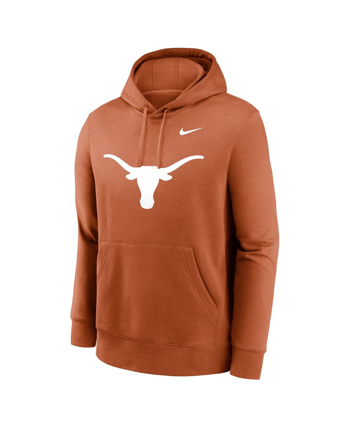 Nike Men's Orange Texas Longhorns Primetime Evergreen Club Fleece Pullover Hoodie In Burnt Orange
