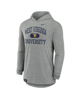 Men's Heather Gray West Virginia Mountaineers Blitz Hoodie Long Sleeve T-Shirt