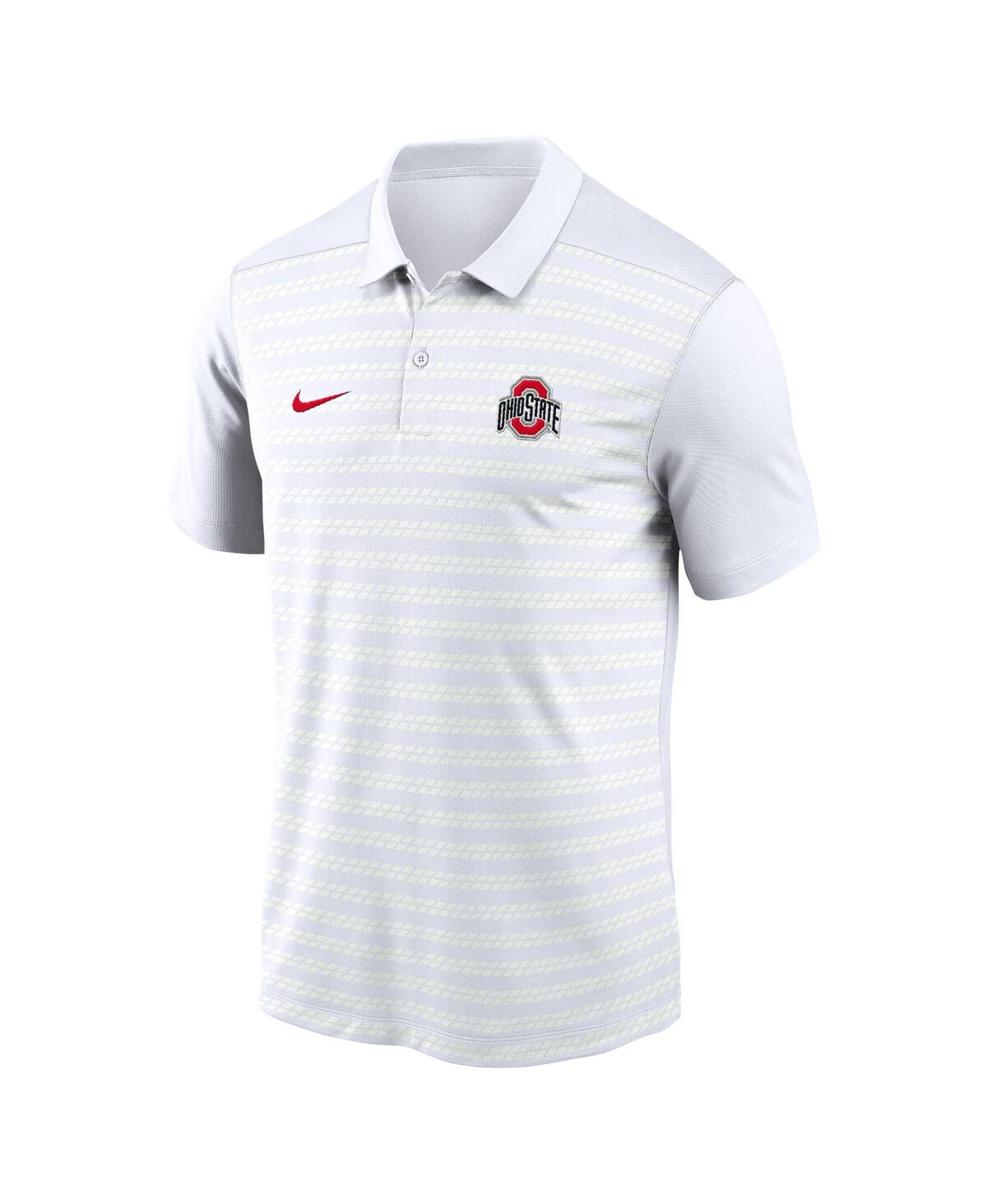 Nike Men's Scarlet Ohio State Buckeyes 2024 Early Season Coaches Sideline Performance Polo Shirt In White