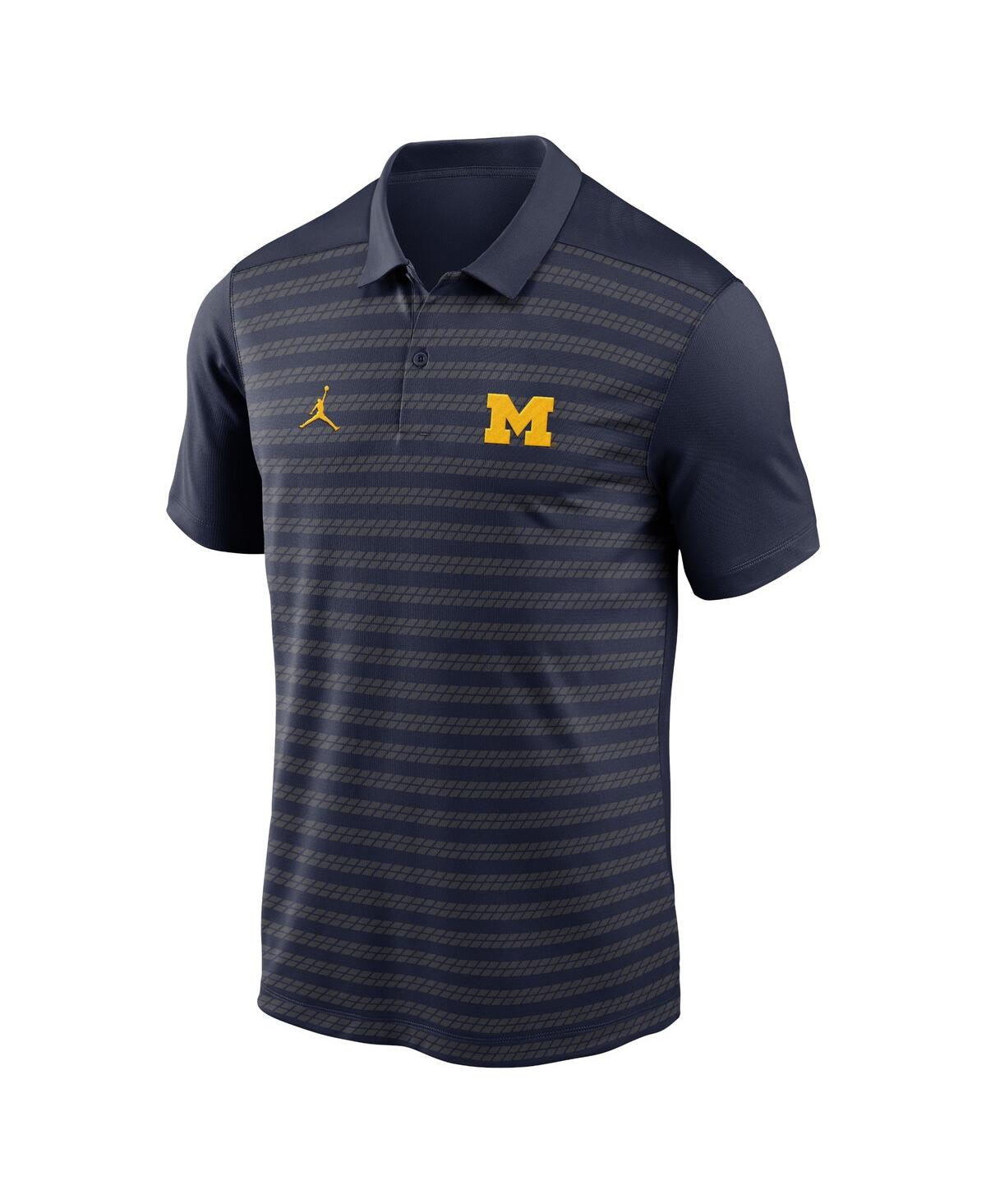 JORDAN MEN'S NAVY MICHIGAN WOLVERINES 2024 EARLY SEASON COACHES SIDELINE PERFORMANCE POLO SHIRT 