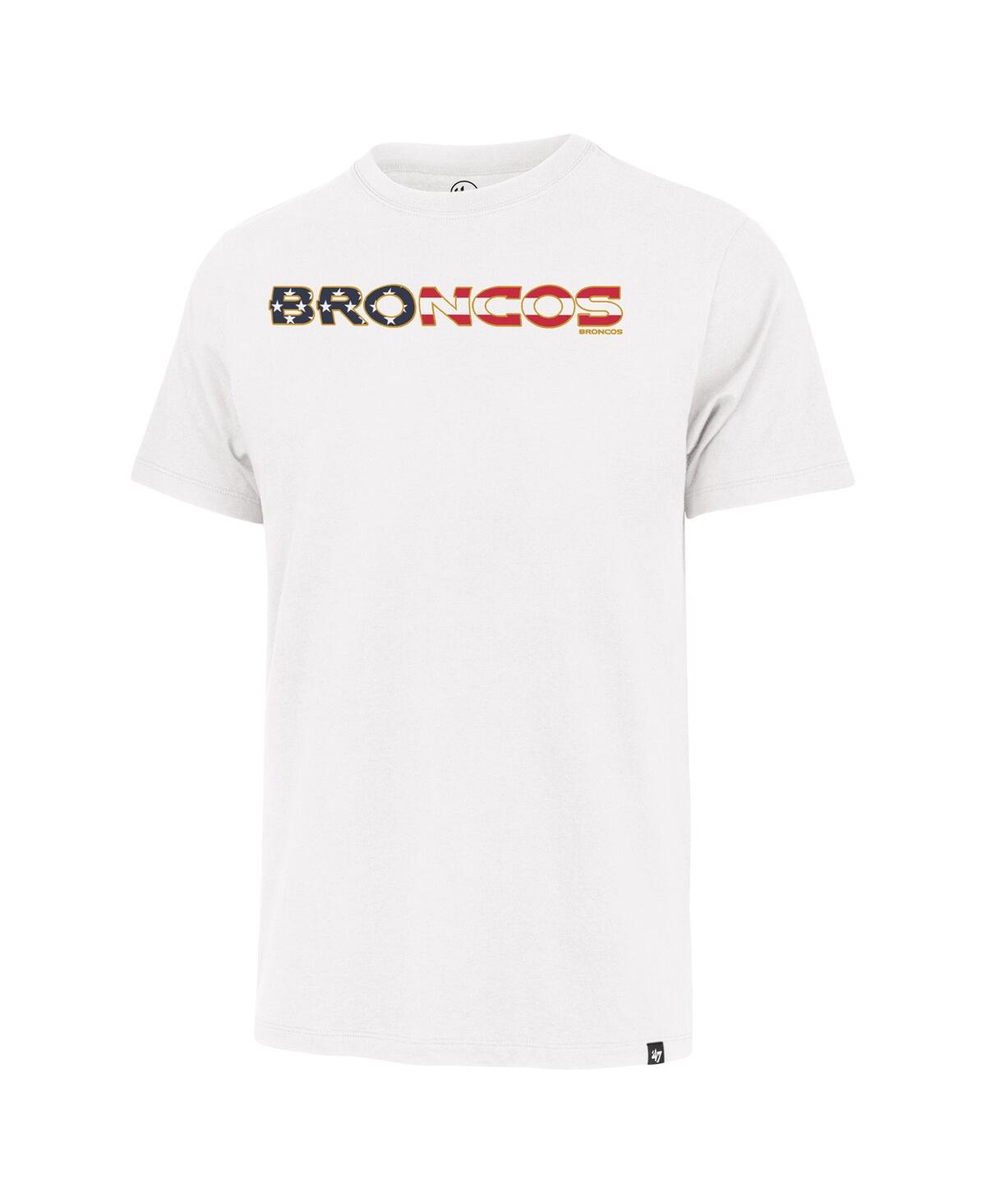 47 Brand Men's White Denver Broncos Flag Script Franklin T-shirt In White