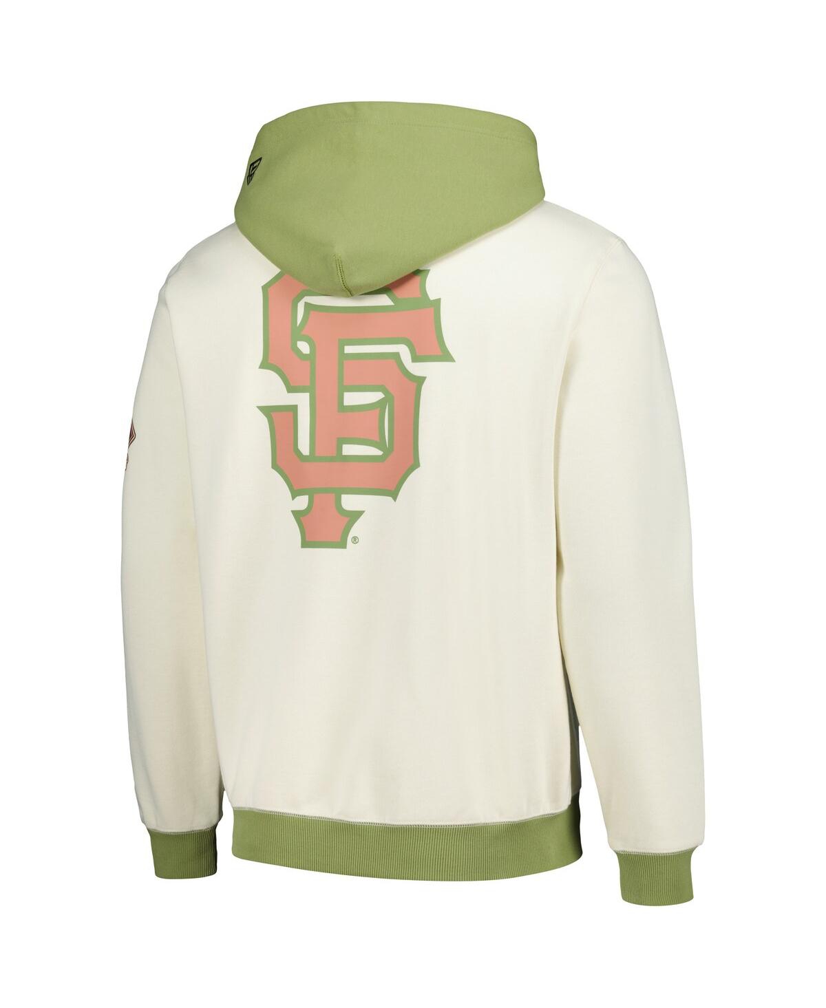 New Era Men's Cream/green San Francisco Giants Color Pop Pullover Hoodie In Cream,green