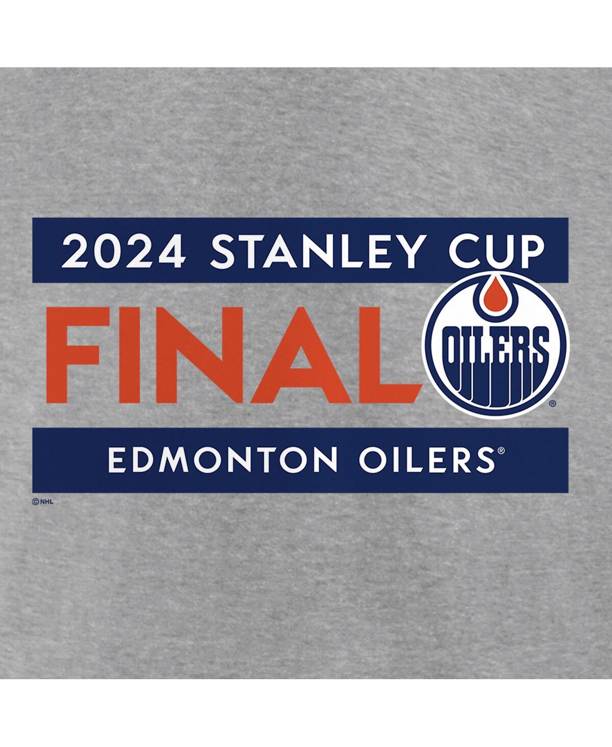 Fanatics Men'sEdmonton Oilers 2024 Stanley Cup Final Big Tall Roster T-Shirt - Heather Gray