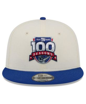 Men's Cream/Royal New York Giants 100th Season Two-Tone 9FIFTY Snapback Hat