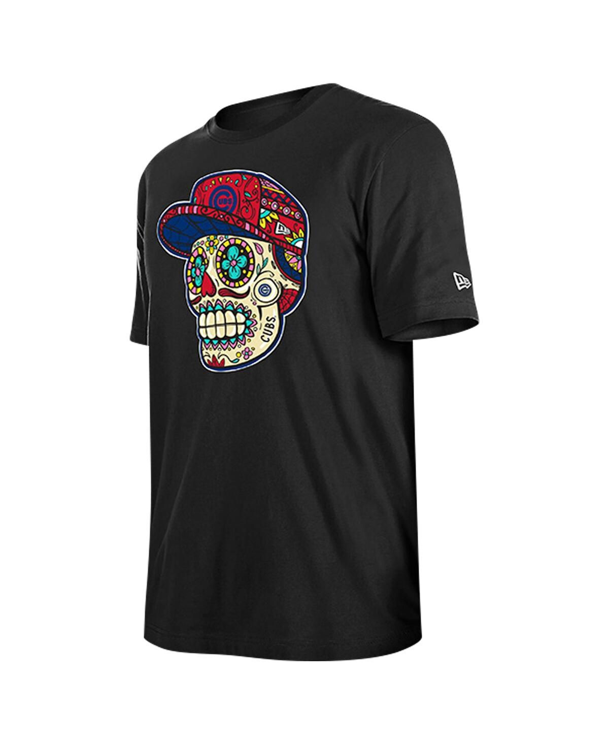 NEW ERA MEN'S BLACK CHICAGO CUBS SUGAR SKULLS T-SHIRT 