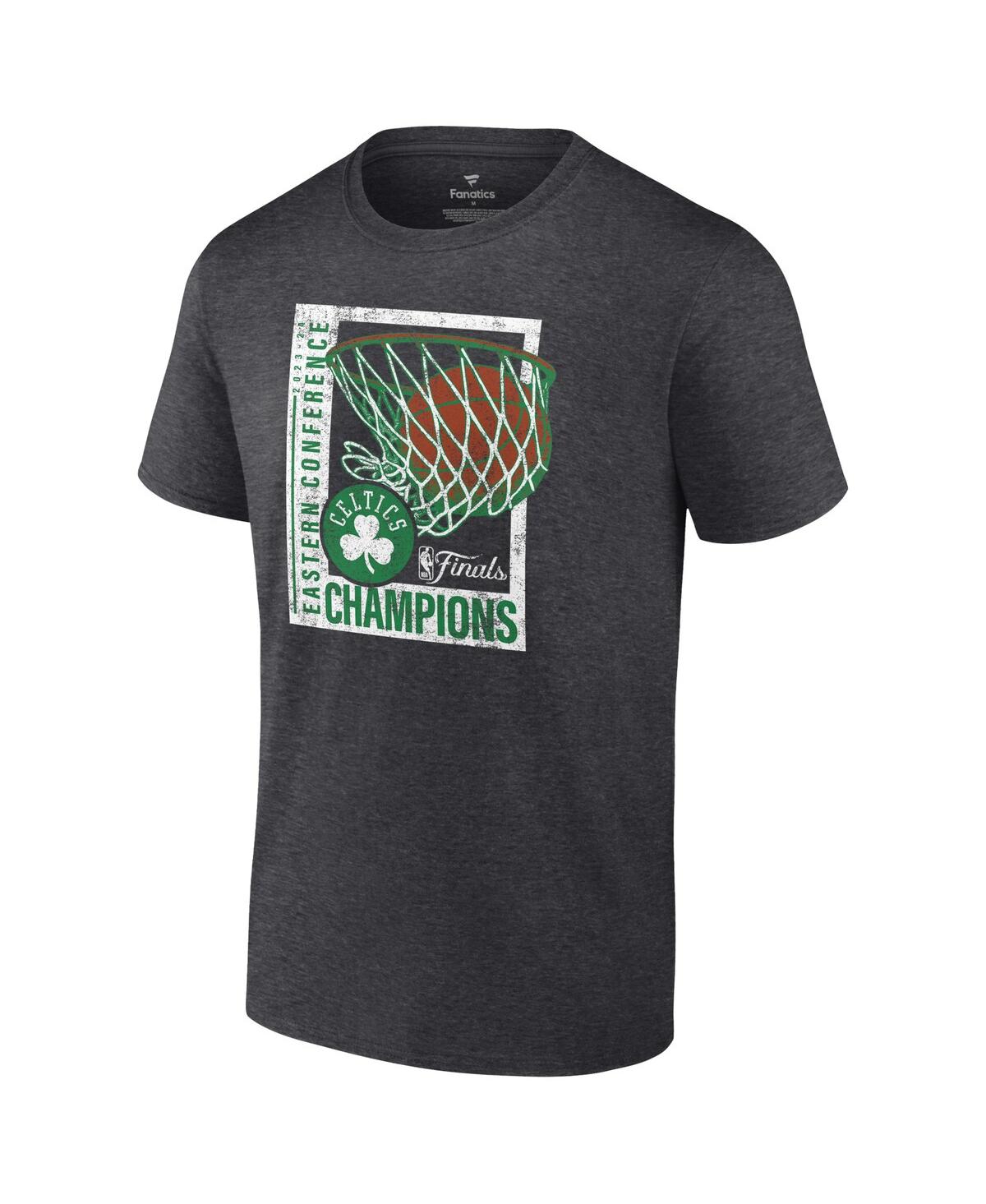 Fanatics Men's Heather Charcoal Boston Celtics 2024 Eastern Conference Champions Full Court Trap T-shirt In Heather Charcoal