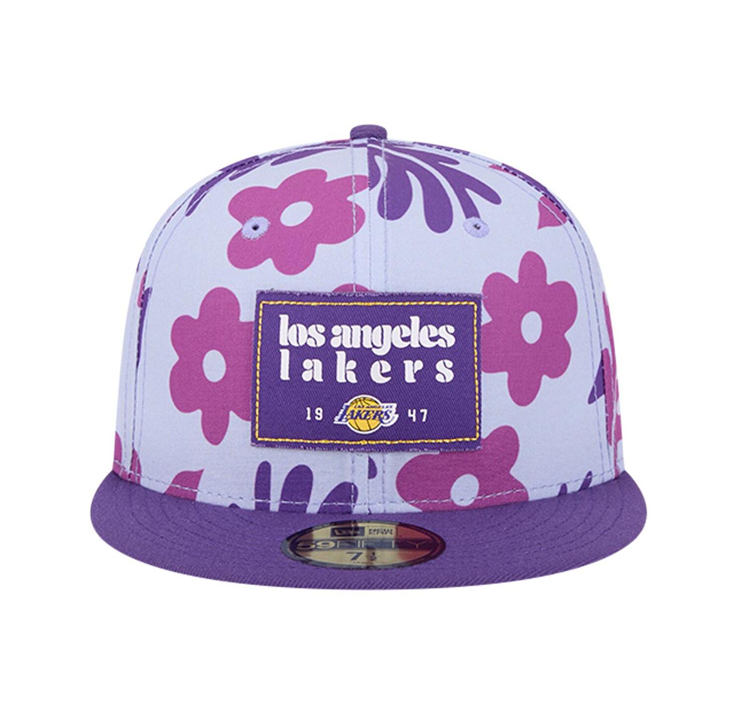 Men's Purple Los Angeles Lakers Palm Fronds 2-Tone 59FIFTY Fitted Hat