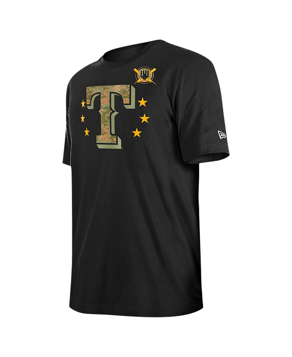 New Era Men's Black Texas Rangers 2024-armed Forces Day T-shirt In Black