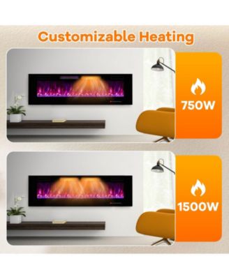 Inches Ultra-Thin Electric Fireplace Wall-Mounted & Recessed