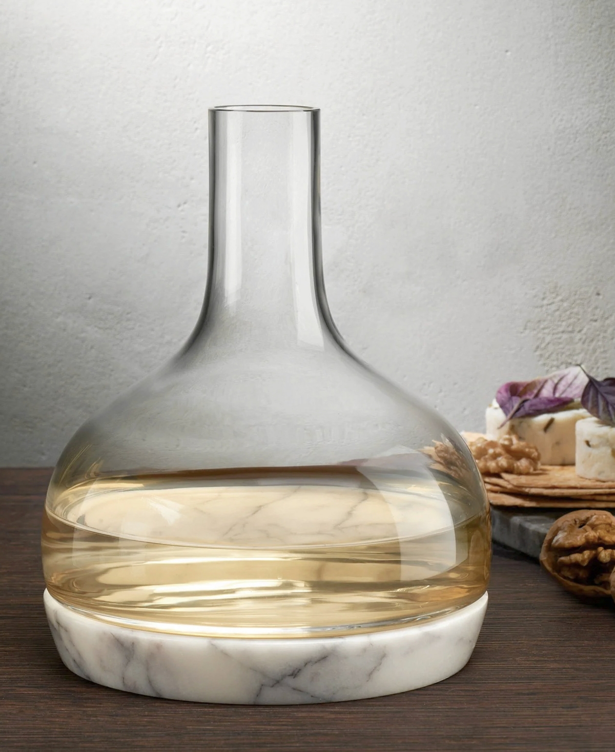 Nude Glass Jazz Wine Decanter With Marble Base, 77 Oz. In Clear