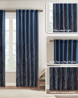 Andora Botanical Embroidered Curtain Panel, 50" x 84"